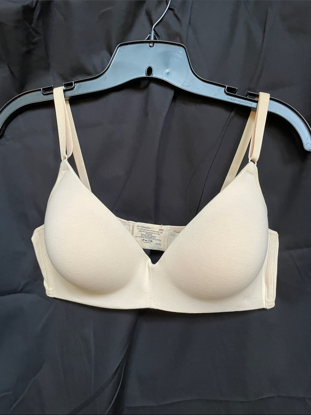 🌹82% cotton AMBRIELLE quality padded wire free T-Shirt Bra in Nude 36C